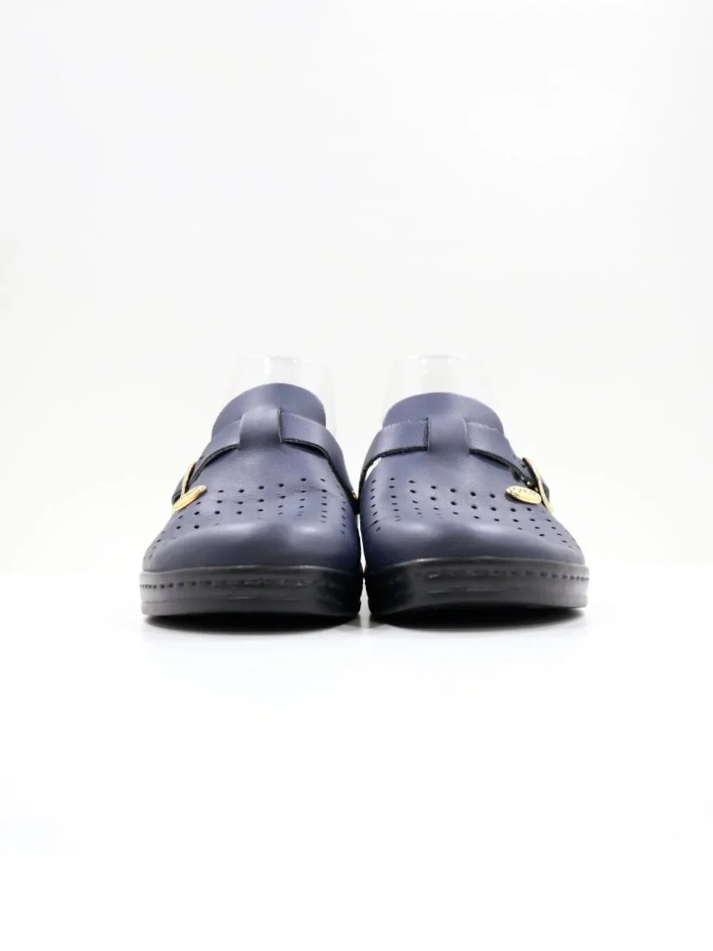 Fly Flot Blue Leather Lightweight Comfort Mules - 9/EU 40